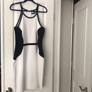 New never worn beautiful black and white dress
